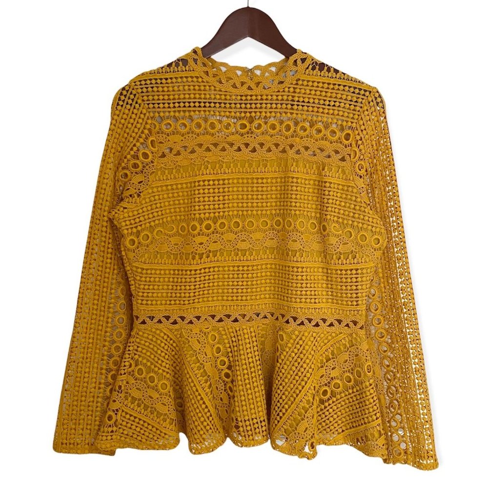REVOLVE Endless Rose Mustard Crochet Peplum Top Size Small/medium